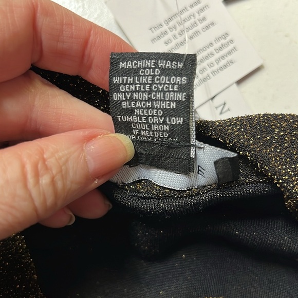 Grace Drape Neck Gold Black Blouse - Picture 6 of 6